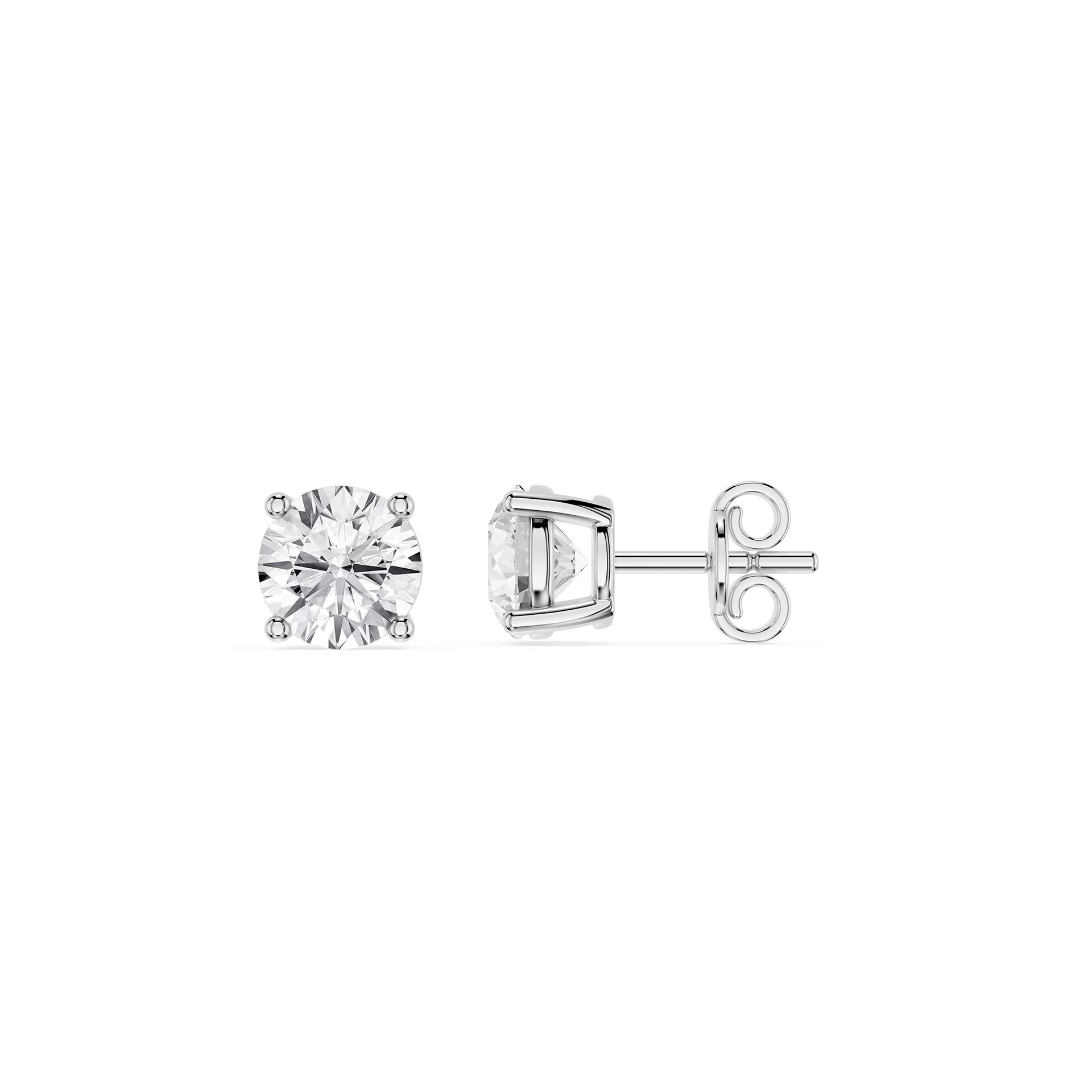 Four metallic brake pads on a white background