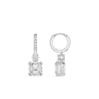 Diamond earrings on a white background