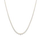 Round Cut Lab Grown Diamond Tennis Necklace in Yellow Gold Front View