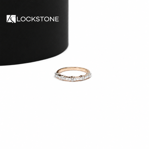 Baguette & Round Lab Grown Diamond Half Eternity Wedding Band
