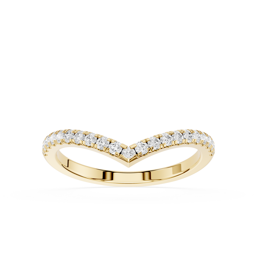 Gold ring with diamonds on a white background