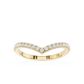 Gold ring with diamonds on a white background