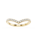 Gold ring with diamonds on a white background