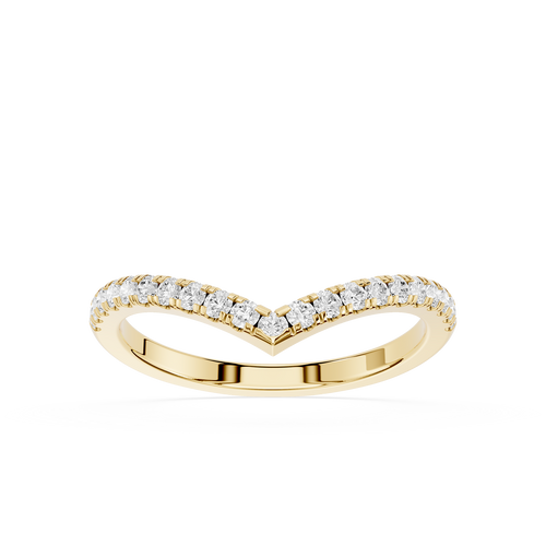 Gold ring with diamonds on a white background