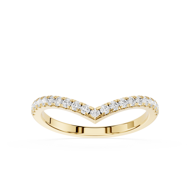 Gold ring with diamonds on a white background