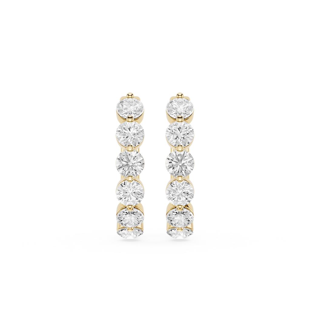 Pair of diamond earrings on a white background