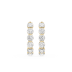 Pair of diamond earrings on a white background