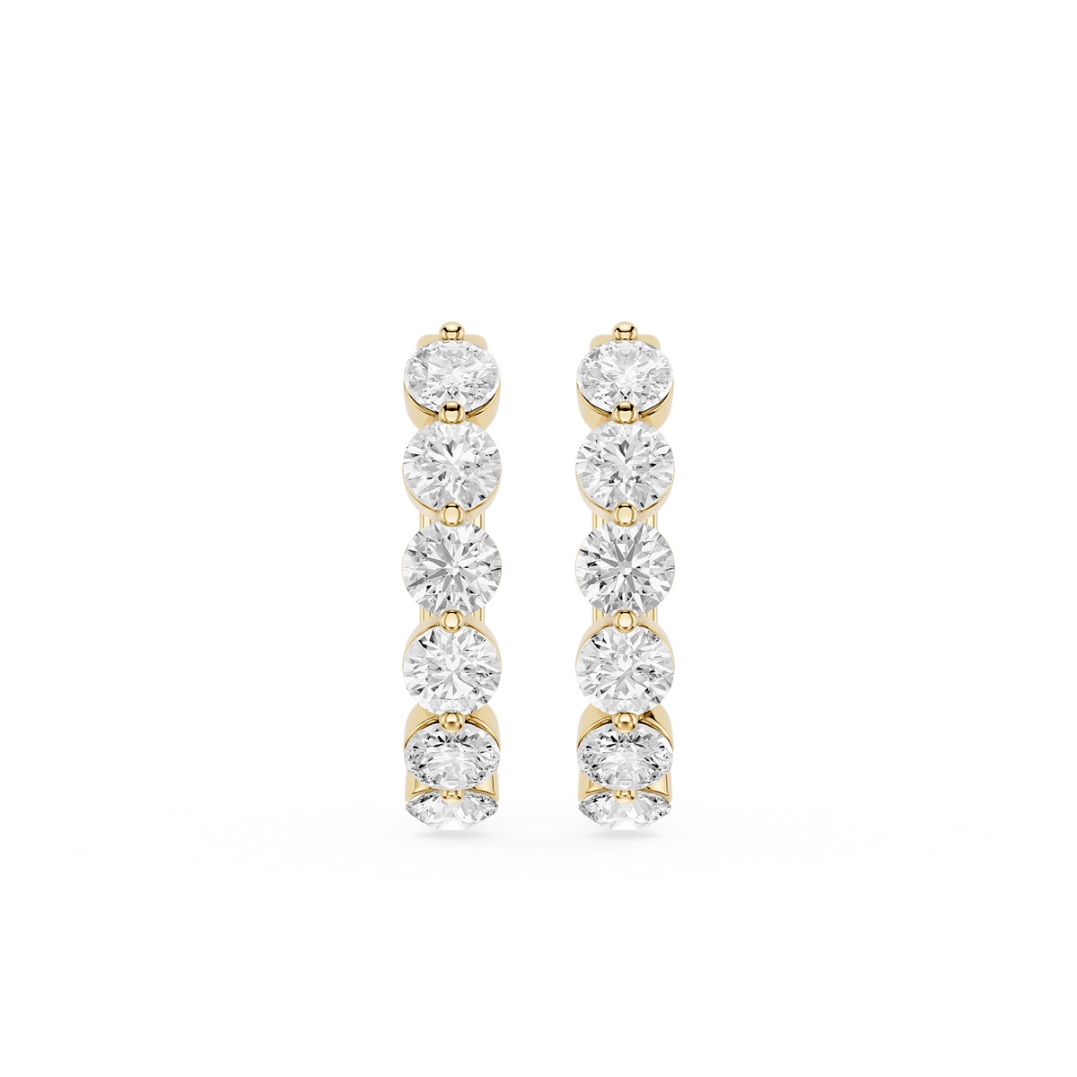 Pair of diamond earrings on a white background