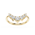 Gold ring with diamonds on a white background