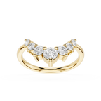 Gold ring with diamonds on a white background