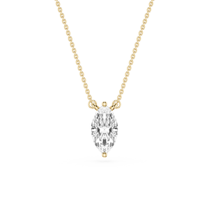 Pendentif solitaire avec diamant de laboratoire taille marquise de 0, 70 ct