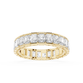 White Background Radiant Cut Lab Grown Diamond Full Eternity Band