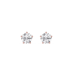 Pair of diamond stud earrings on a white background