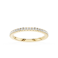 Gold ring with small diamonds on a white background