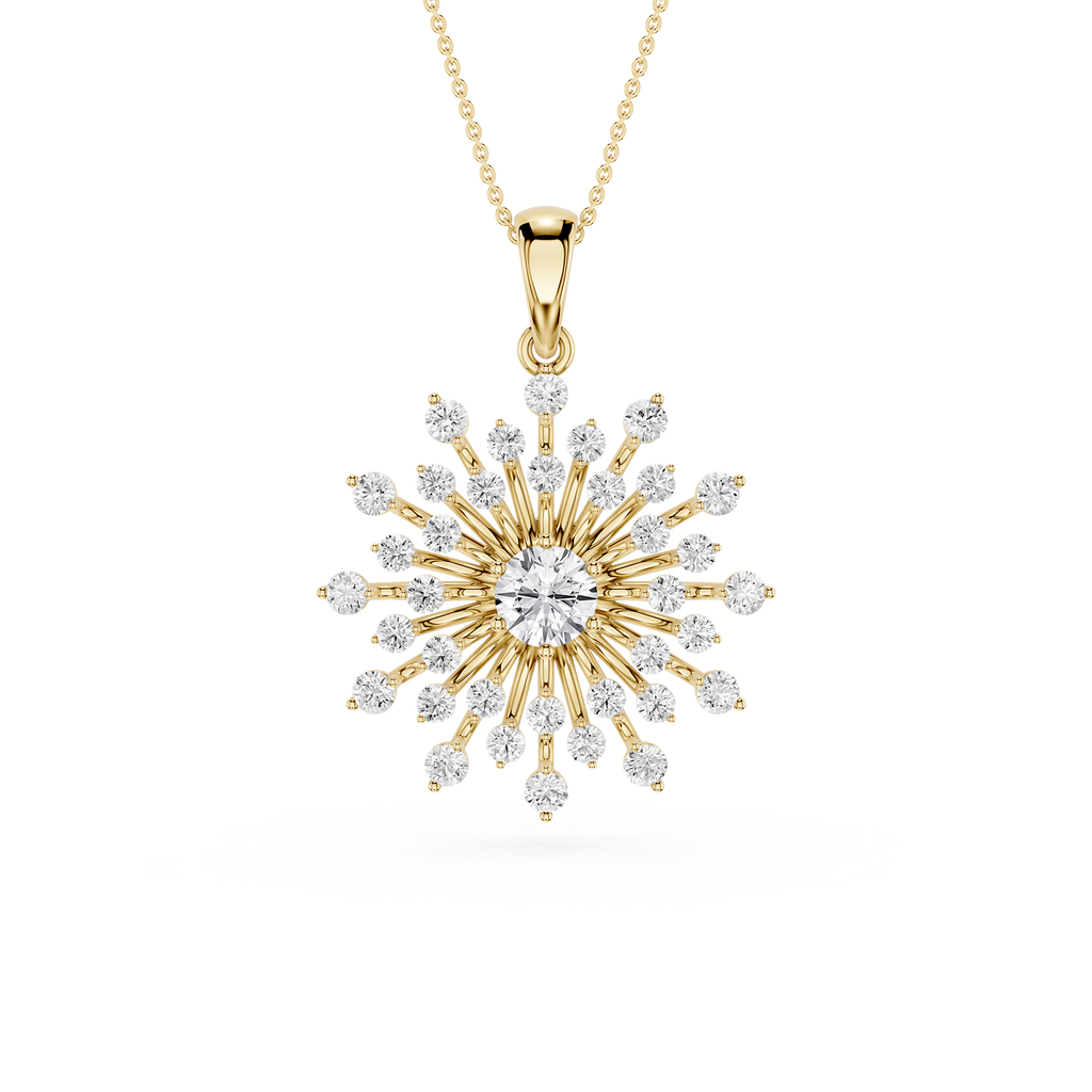 Gold and diamond pendant on a white background
