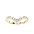 Gold ring with small diamonds on a white background