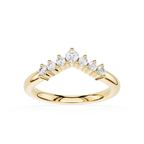 Gold ring with diamonds on a white background