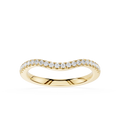 Gold ring with small diamonds on a white background