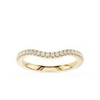 Gold ring with small diamonds on a white background