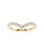 Gold ring with diamonds on a white background