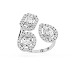 Pair of diamond earrings on a white background