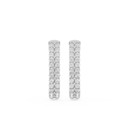 Pair of diamond earrings on a white background