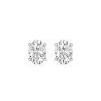 Pair of diamond stud earrings on a white background