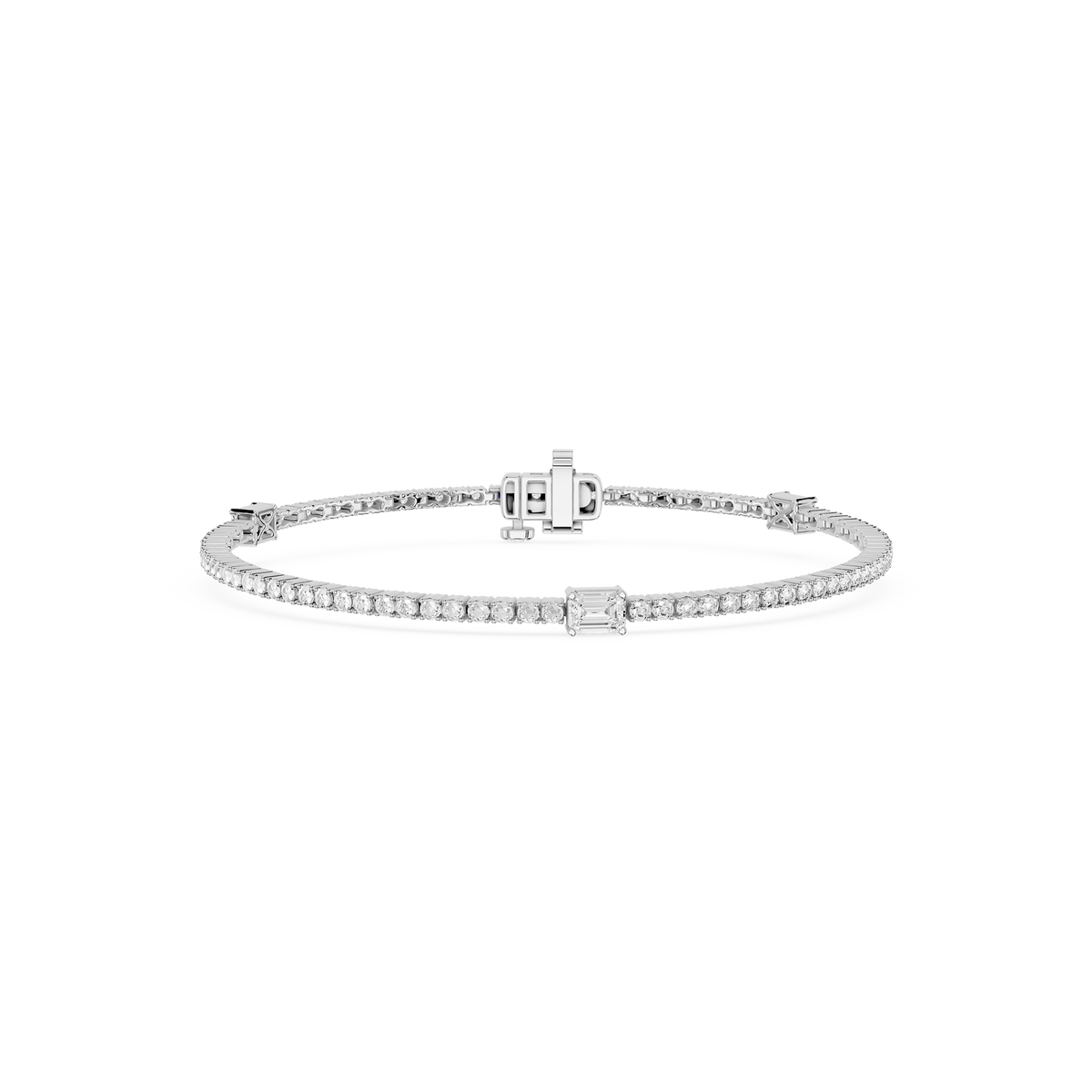 Diamond bracelet on a white background