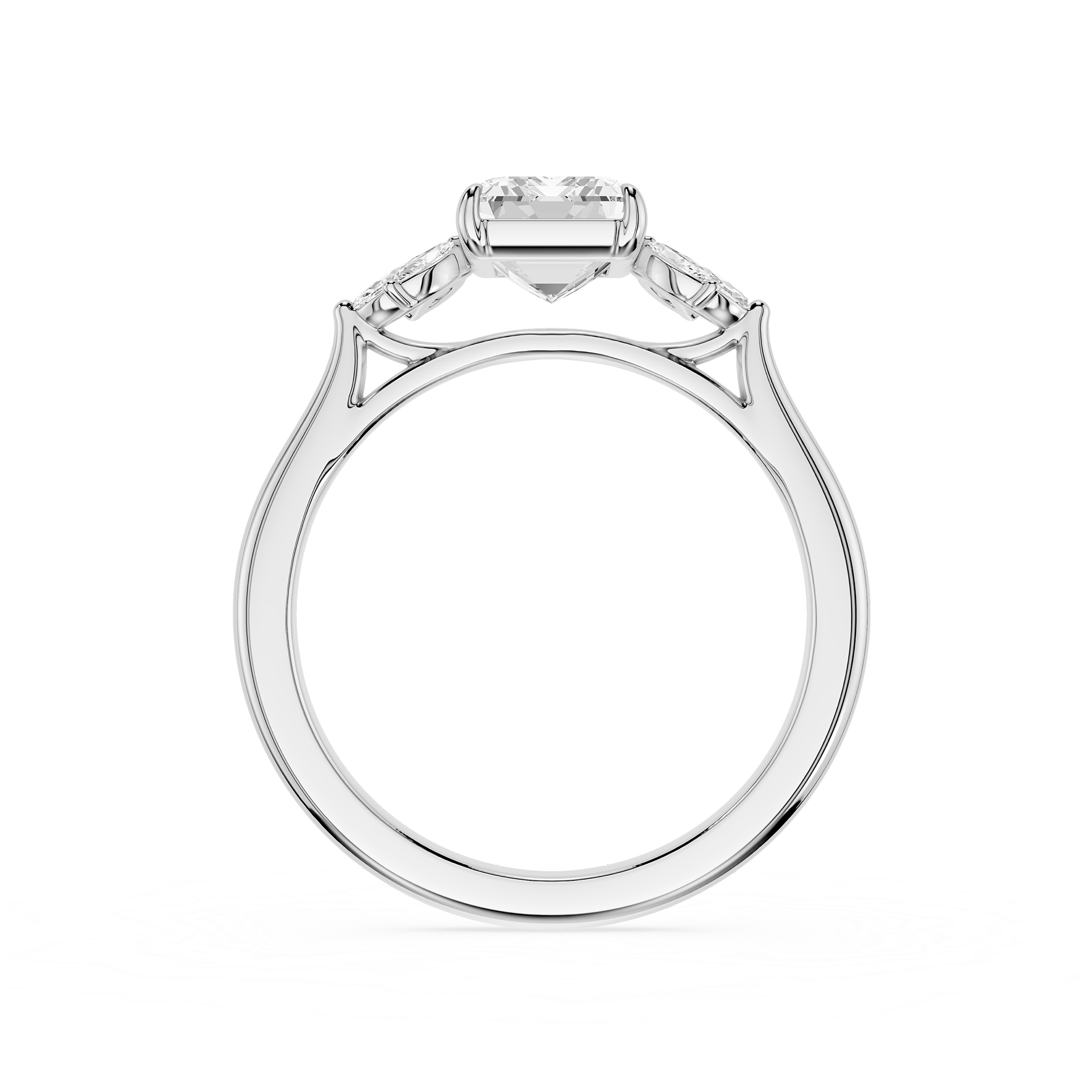 Diamond ring with a white background