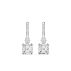 Pair of diamond earrings on a white background