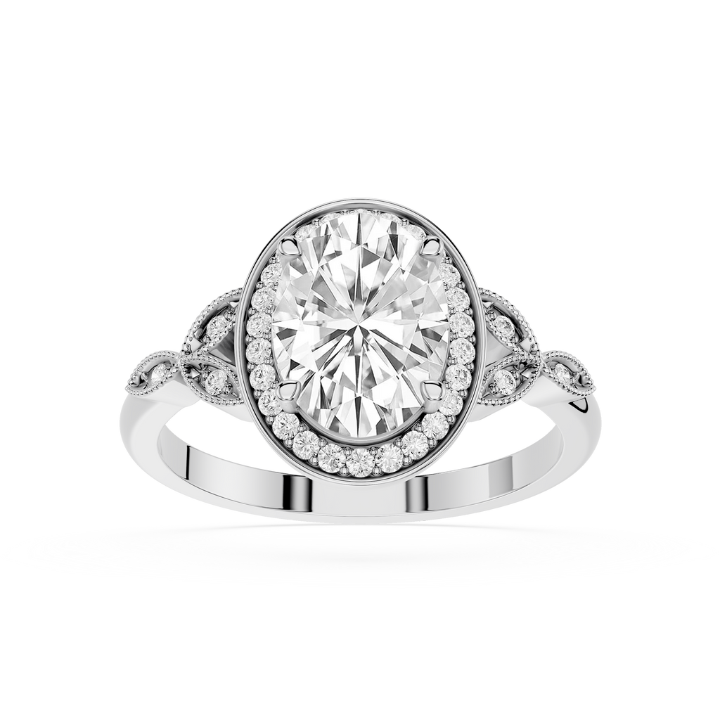 Diamond ring with a white background