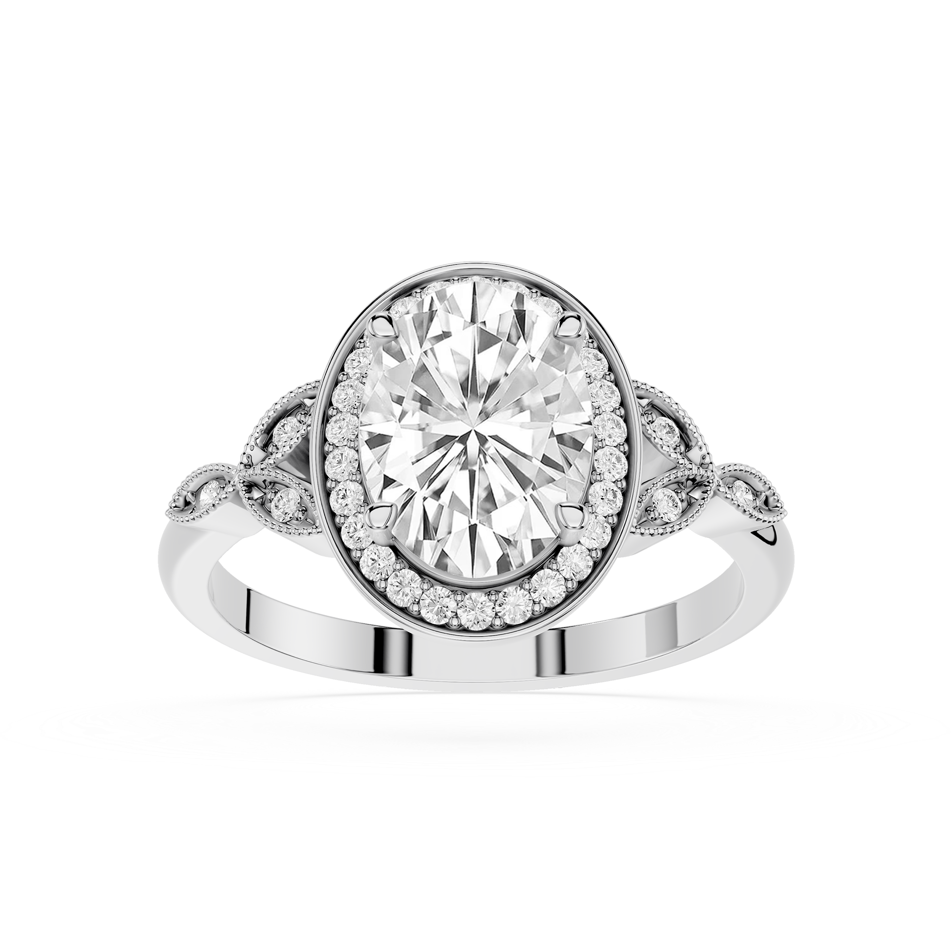 Diamond ring with a white background
