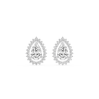 Pair of diamond earrings on a white background
