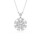 Diamond snowflake pendant on a white background