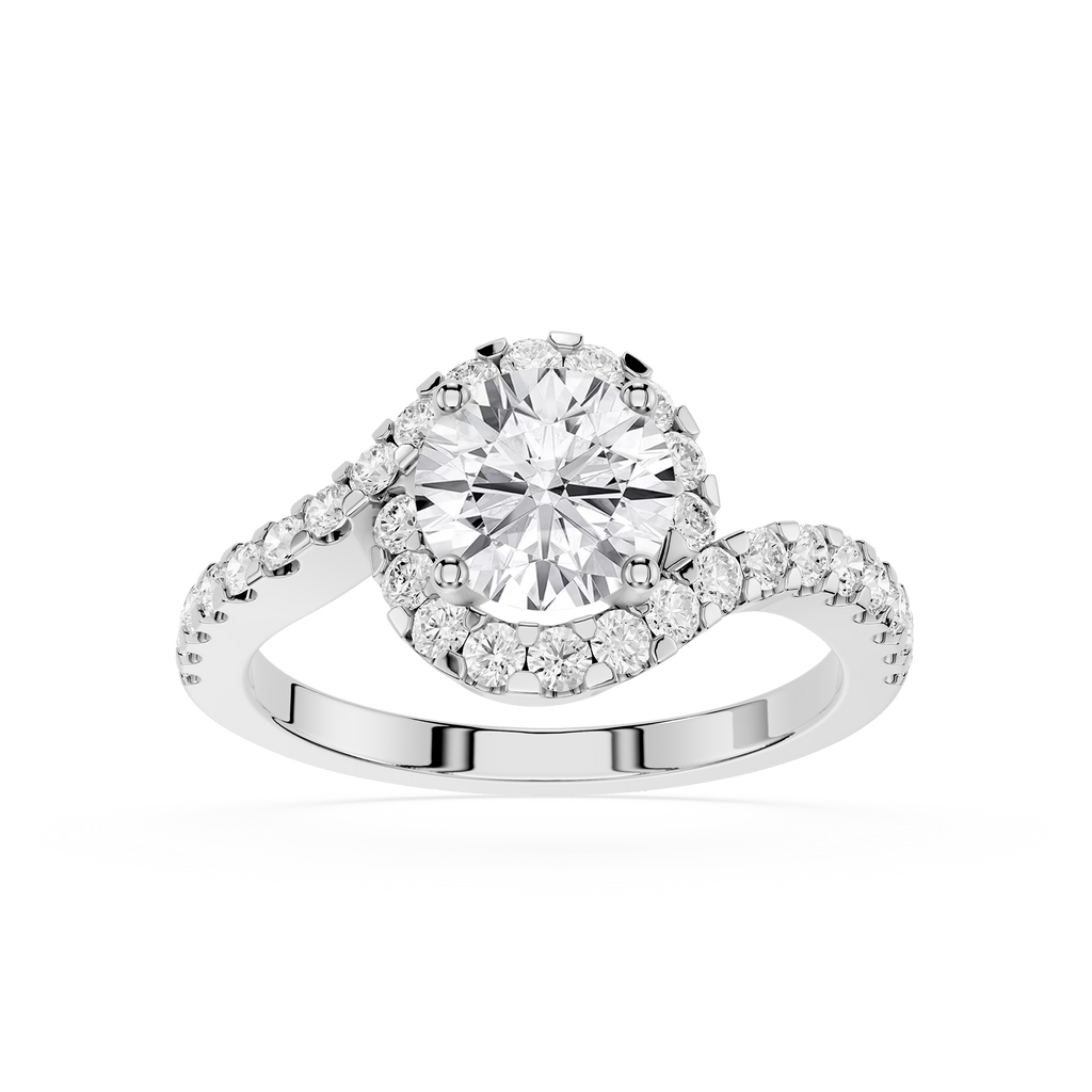 Diamond ring with a white background