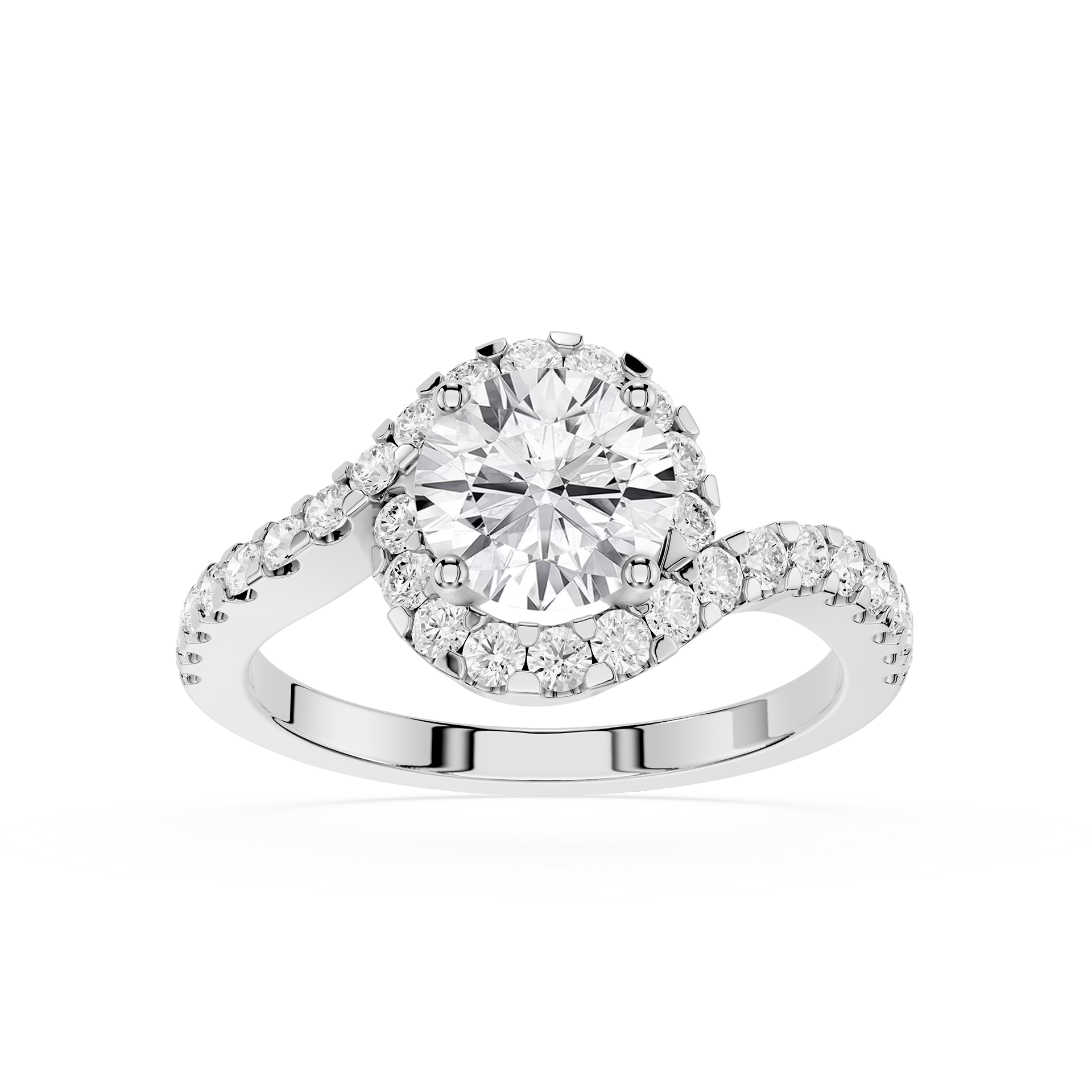 Diamond ring with a white background