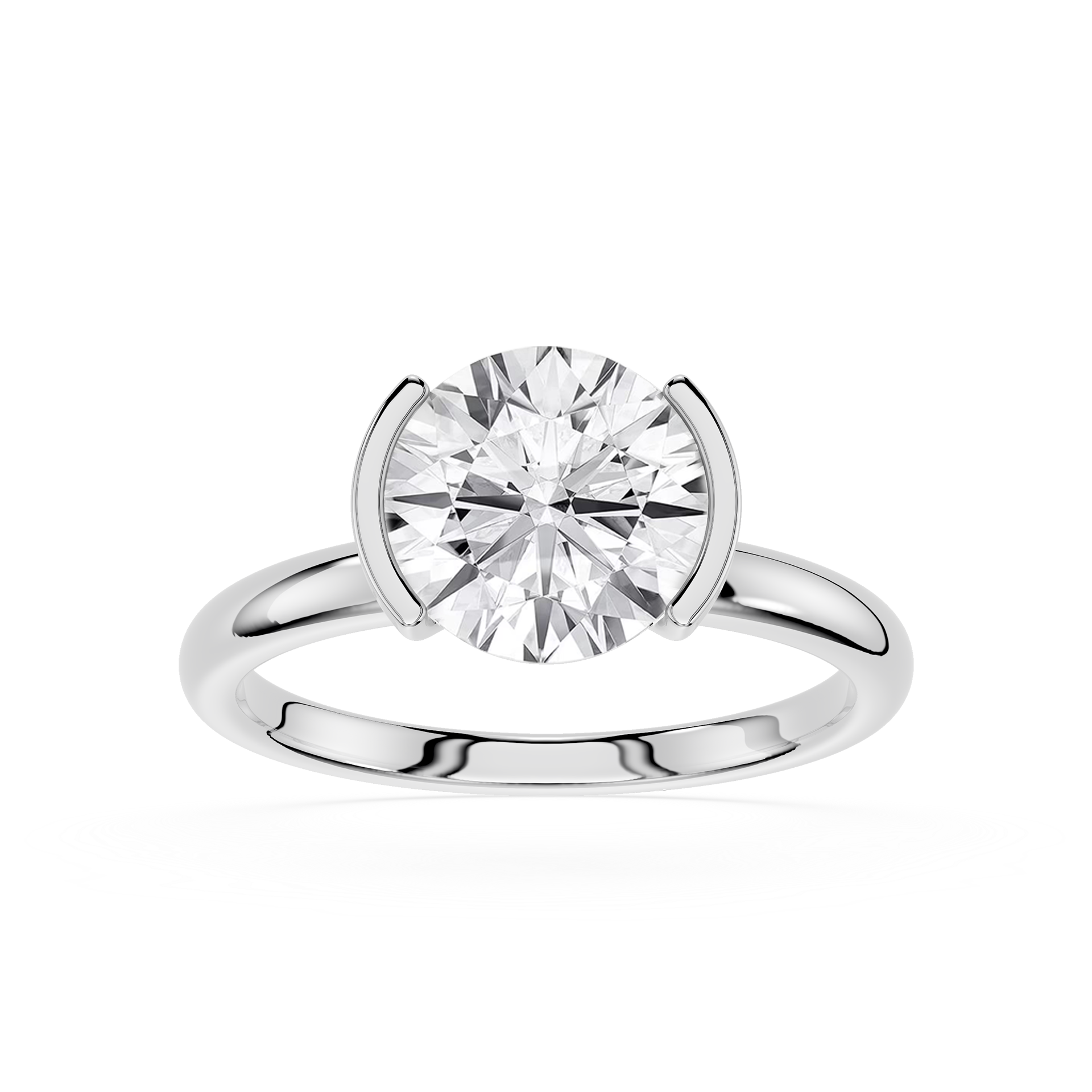 Diamond ring on a white background