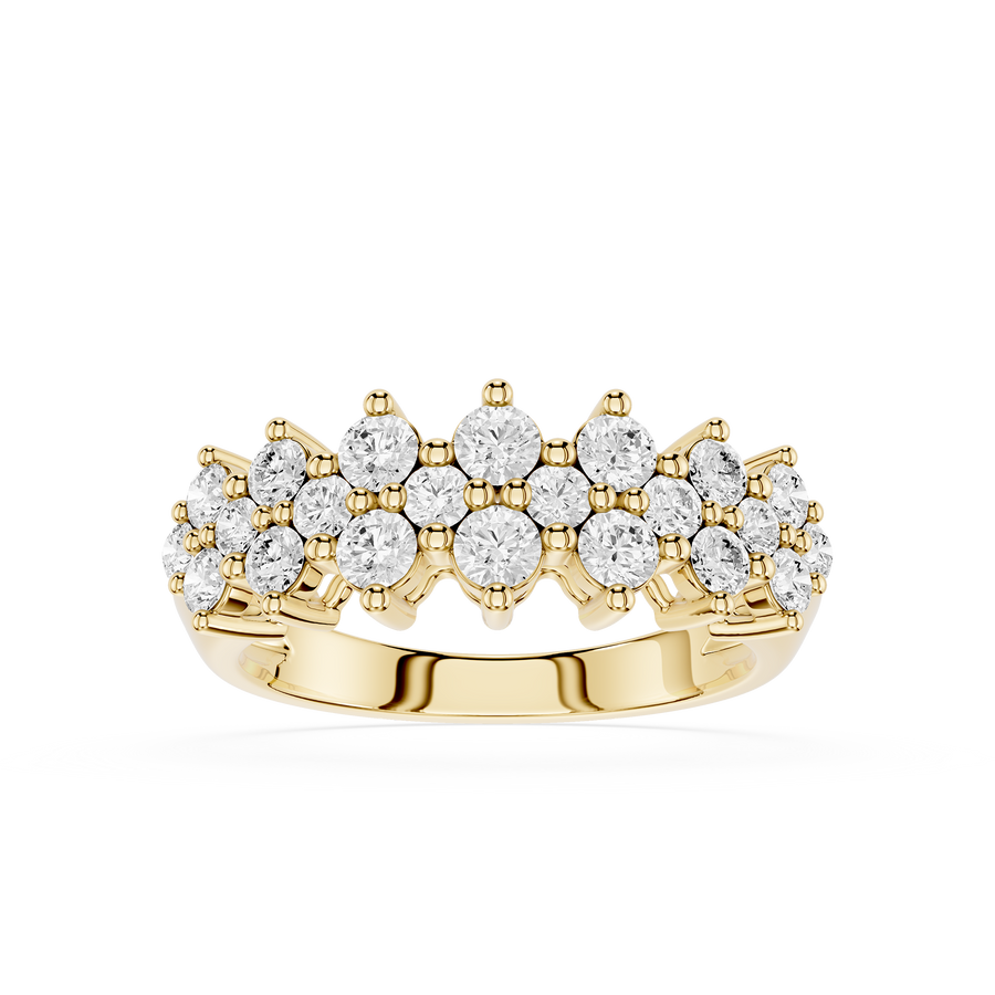 1 Carat Round Cut Lab Diamond Cluster Wedding Band for Women