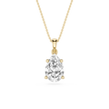 Yellow Gold 2 Ct Pear Shape Lab Grown Diamond Pendant in 4 Prong Setting