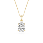 Yellow Gold 2 Ct Pear Shape Lab Grown Diamond Pendant in 4 Prong Setting