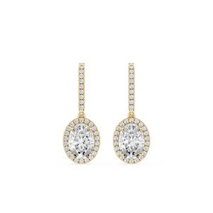 Oval And Round Lab Grown Diamond Linear Drop Earrings