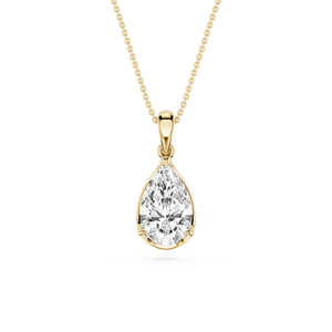 Pendentif solitaire en diamant de culture taille poire