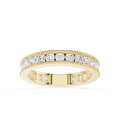 Gold ring with diamonds on a white background