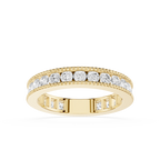 Gold ring with diamonds on a white background