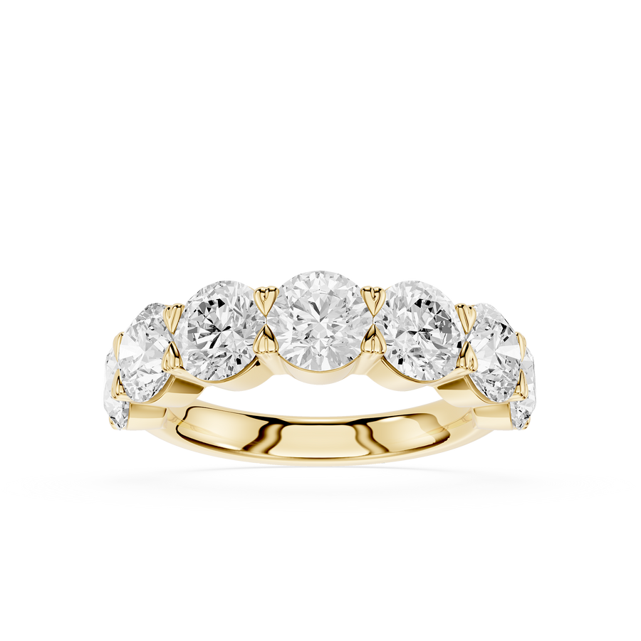 Seven Stone Round Cut Lab Diamond Half Eternity Wedding Band