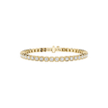 Round Cut Lab Grown Diamond Tennis Bracelet in Yellow Gold Front View