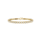 Round Cut Lab Grown Diamond Tennis Bracelet in Yellow Gold Front View
