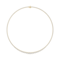 Round Lab Grown Diamond Tennis Necklace in Yellow Gold Full Necklace View