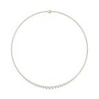 Round Lab Grown Diamond Tennis Necklace in Yellow Gold Full Necklace View