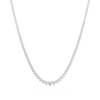 Round Cut Lab Grown Diamond Tennis Necklace in White Gold Front View